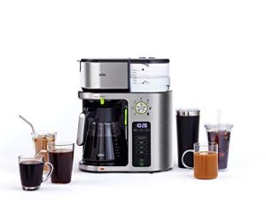 آلة صنع القهوة MultiServe من براون ذات 7 أحجام قابلة للبرمجة / 3 نقاط قوة + قهوة مثلجة ، إبريق زجاجي (10 أكواب) ، ستانلس ستيل ، KF9070S