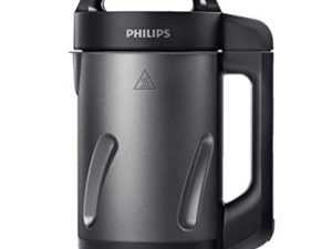 آلة صنع الحساء والعصائر من Philips ، تقدم 2-4 حصص ، HR2204 / 70 ، 1.2 لتر ، أسود وستانلس ستيل