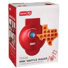اشتري الآن Generic Dash Mini Waffle Maker TEXAS، 4 in Nonstick، Lonestar Waffle red
