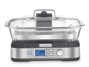 كويزينارت STM-1000 Cook Fresh Digital Glass Steamer ، مقاس واحد ، ستانلس ستيل