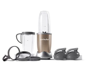 NutriBullet Pro - نظام خلاط / خلاط عالي السرعة من 13 قطعة مع كتاب وصفات بغلاف مقوى (900 واط) شمبانيا ، قياسي
