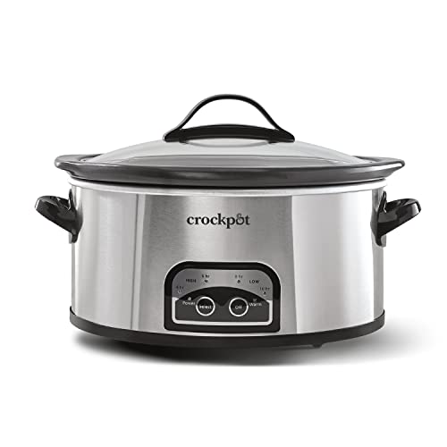 طباخ Crockpot 6 Quart البطيء مع إعداد دافئ تلقائي وأدوات تحكم قابلة للبرمجة ، من الفولاذ المقاوم للصدأ طباخ Crockpot 6 Quart البطيء مع إعداد دافئ تلقائي وأدوات تحكم قابلة للبرمجة ، من الفولاذ المقاوم للصدأ