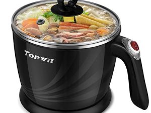 إناء كهربائي صغير من توبويت ، طباخ كهربائي سعة 1.2 لتر ، طباخ نودلز ، غلاية كهربائية مع وظائف متعددة للبخار والبيض والشوربة والطبخ مع الحماية من التسخين الزائد وحماية ضد الغليان الجاف والطاقة المزدوجة
