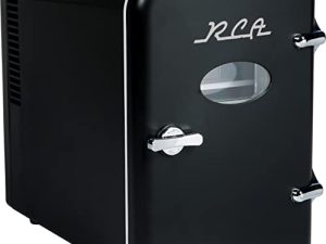 ثلاجة RCA Mini Retro 6 علب للمشروبات - أسود ، RMIS129-BLACK