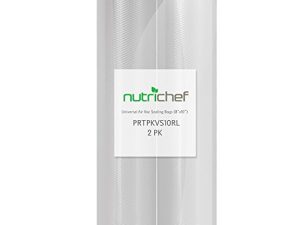 NutriChef Two 8 "X10 '4 mil Commercial Grade Vacuum Sealer Rolls Storage Food | قم بإنشاء حقيبة الحجم الخاصة بك ، العلامات التجارية ، شفاف