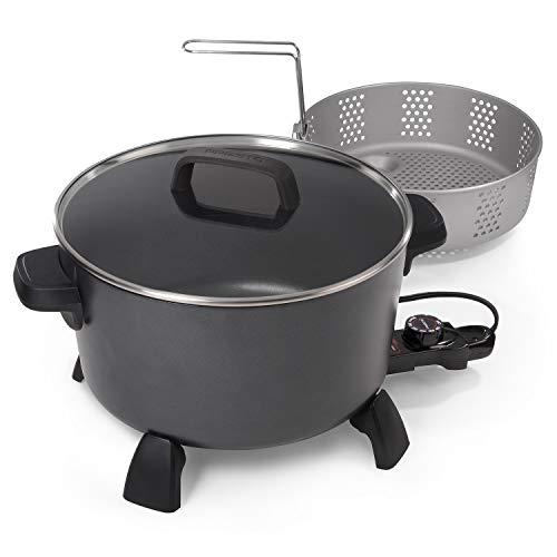 National Presto Presto 06009 10-quart Kitchen Kettle XL Steamer XL Multi-Cooker، Black National Presto Presto 06009 10-quart Kitchen Kettle XL Steamer XL Multi-Cooker، Black