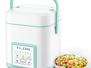جهاز طهي الأرز الصغير TLOG 2.5 كوب غير مطبوخ ، جهاز طهي أرز محمول بطبقة خزفية صحية ، جهاز طهي أرز للسفر 1.2 لتر صغير لـ1-3 أشخاص ، صانع أرز شخصي ، جهاز طهي الطعام بالبخار ، مؤقت تأخير 12 ساعة ، جهاز طهي متعدد للحبوب والشوفان
