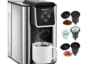 ماكينة تحضير القهوة 3 في 1 من Mecity ، لقرص كبسولات القهوة K-Cup ، آلة تحضير القهوة المطحونة ، ماكينة صنع الشاي السائب ، كوب من 6 إلى 10 أونصات ، خزان ماء قابل للإزالة 50 أونصة ، 120 فولت 1150 وات