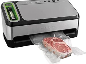 آلة تغليف الفراغ FoodSaver مع الكشف التلقائي عن الأكياس ، أكياس ولفائف مانعة للتسرب ، وآلة تفريغ الهواء المحمولة لتخزين الطعام ومحكم الإغلاق ، فضي
