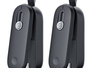 ODSD 2-Pack Bag Sealer Mini ، 2 في 1 سدادة حرارية وقاطع يعمل بالبطارية ، آلة تفريغ الهواء المحمولة ، آلة إعادة غلق الأكياس المحمولة باليد لتخزين أكياس رقائق الطعام (تشمل البطارية)
