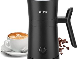 DINERO Milk Frother ، 4 في 1 جهاز بخار الحليب الكهربائي ، صانع رغوة الحليب الساخن / البارد ، 8.1 أوقية / 240 مل رغوة للقهوة ، كابتشينو ، لاتيه ، ماكياتو ، ماتشا ، شوكولاتة ساخنة ، إيقاف تلقائي
