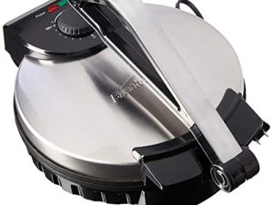 Brentwood Electric Tortilla Maker Non-Stick، 10-inch، Brushed Stainless Steel / Black