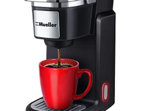 ماكينة صنع القهوة Mueller Ultimate ذات الخدمة الفردية ، آلة صنع القهوة الشخصية لكوب واحد ، خزان ماء 10 أونصة ، تخمير سريع ، تشغيل بلمسة واحدة ، حجم صغير ، للمنزل والمكتب و RV