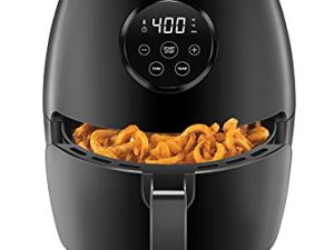مقلاة الهواء الصغيرة CHEFMAN للطهي الصحي ، 3.6 Qt ، سهلة الاستخدام ، غير لاصقة ، شاشة رقمية تعمل باللمس ، سلة آمنة لغسالة الصحون ، مع مؤقت 60 دقيقة وإغلاق تلقائي ، أسود غير لامع ، يتضمن كتاب الطبخ