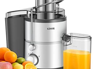 عصارة GDOR بمحرك 800 واط ، آلة عصارة مع فتحة تغذية كبيرة 3 بوصات ، صانع عصير مزدوج السرعات للفواكه والخضروات ، عصارة طرد مركزي مضادة للتنقيط ، تتضمن فرشاة تنظيف ، خالية من مادة BPA ، بيضاء