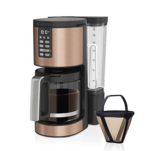 Ninja DCM201CP Programmable XL 14-Cup Coffee Maker PRO ، 14 كوب زجاج إبريق ، مؤقت نضارة ، مع فلتر دائم ، نحاسي Ninja DCM201CP Programmable XL 14-Cup Coffee Maker PRO ، 14 كوب زجاج إبريق ، مؤقت نضارة ، مع فلتر دائم ، نحاسي