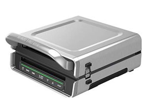 جورج فورمان حجم عائلي (4-6 حصص) ، GRD6090B اختيار رقمي ذكي بدون دخان ، ستانلس ستيل