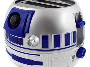 Uncanny Brands Star Wars R2D2 Deluxe Toaster - تضيء وتصدر أصواتًا مثل Artoo