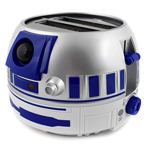 Uncanny Brands Star Wars R2D2 Deluxe Toaster - تضيء وتصدر أصواتًا مثل Artoo Uncanny Brands Star Wars R2D2 Deluxe Toaster - تضيء وتصدر أصواتًا مثل Artoo