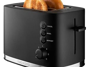 REDMOND Toaster 2 Slice، 1.5 "Extra Wide Slots Black Toaster with Reheat، Bagel، Defrost، Cancel Function، 6-Shade Tray، Removable Tray Tra and High Lift Classic Bread Toaster، 900W