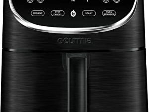 Gourmia Air Fryer Oven Digital Display 7 Quart Large AirFryer Cook 12 Touch Presets ، XL Air Fryer Basket 1700w Power Multifunction GAF716 لهجات من الفولاذ المقاوم للصدأ والأسود FRY FORCE 360 °