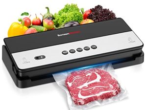 سدادة طعام من Bonsenkitchen ، سدادة كهربائية وأكياس سدادة مدمجة ، مجموعة أدوات بدء التشغيل ، أوضاع الطعام الجاف والرطب ، تصميم مدمج ، نظام ختم هواء محمول ، أسود