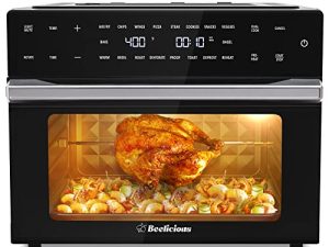 Beelicious 32QT Extra Large Air Fryer ، 19-In-1 Air Fryer Toaster Oven Combo with Rotisserie and Dehydrator ، Digital Convection Oven Countertop Airfryer Fit 13 "Pizza، 6 Accessories، 1800w، Black