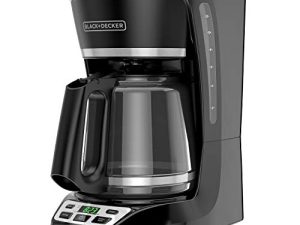 ماكينة صنع القهوة BLACK + DECKER سعة 12 كوبًا قابلة للبرمجة ، باللون الأسود CM1070B-1