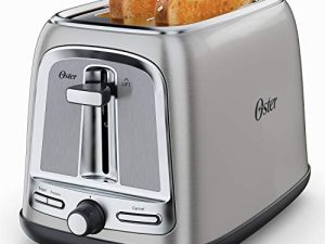 Oster 2-Slice Toaster with Advanced Toast Technology ، الفولاذ المقاوم للصدأ