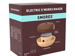 Smores Maker ، صانع S'mores كهربائي عديم اللهب مع غطاء ، مجموعة Smores داخلية منضدية مع 4 صواني مقصورة و 4 شوكات ، هدايا ممتعة للعائلة ، لوازم الأفلام الليلية ، هدايا تدفئة المنزل للمنزل الجديد