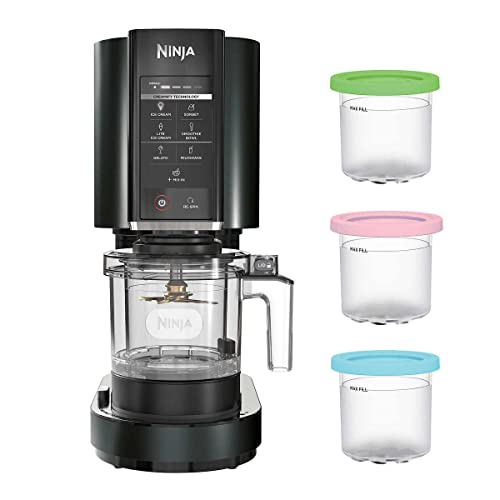 Ninja CN301CO CREAMi Ice Cream Maker ، for Gelato ، Mix-ins ، Milkshakes ، Sorbet ، Smoothie Bowls والمزيد ، 7 برامج بلمسة واحدة ، مع (3) حاويات وأغطية نصف لتر ، حجم صغير ، مثالي للأطفال ، أسود (متجدد) Ninja CN301CO CREAMi Ice Cream Maker ، for Gelato ، Mix-ins ، Milkshakes ، Sorbet ، Smoothie Bowls والمزيد ، 7 برامج بلمسة واحدة ، مع (3) حاويات وأغطية نصف لتر ، حجم صغير ، مثالي للأطفال ، أسود (متجدد)