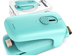 TYHJOY Mini Chip Bag Sealer ، سدادة وقاطع حرارية محمولة باليد ، آلة إعادة غلق أكياس الرقائق المحمولة للوجبات الخفيفة البلاستيكية الطازجة ملفات تعريف الارتباط - أخضر - البطارية غير متضمنة