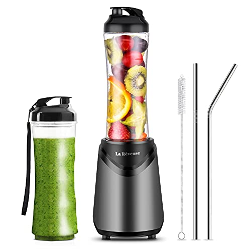 La Reveuse Smoothie Blender Personal Size 300 Watts with 2 Pieces 18 oz BPA Free Travel Sports Bottles، Grey La Reveuse Smoothie Blender Personal Size 300 Watts with 2 Pieces 18 oz BPA Free Travel Sports Bottles، Grey