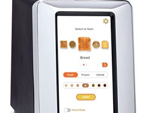 ثورة InstaGLO R180B - جديد! 2-Slice، Matte Black / Chrome Touch Screen Toaster مع إعدادات ذكية عالية السرعة لتحميص مثالي - متوافق مع ملحق Revolution Panini Press لسندويشات مقرمشة ولذيذة وكويساديلا في محمصة الخبز الخاصة بك!