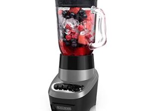 BLACK + DECKER BL1220SG ، 6 أكواب ، أسود / فضي