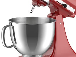 ملحق خلاط GVODE من الفولاذ المقاوم للصدأ يناسب جميع وعاء الخلاط Kitchenaid ， 4.5-5Q رأس مائل لأوعية خلط مساعدات المطبخ ، وعاء من الفولاذ المقاوم للصدأ 5 كوارت لـ Kitchenaid