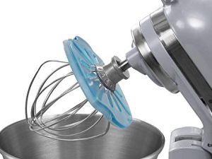 Whisk Wiper® PRO للخلاطات ذات القاعدة - امزج بدون فوضى - ملحق الخلاط ذو القاعدة الفائقة - متوافق مع خلاطات الحامل KitchenAid (للخلاطات ذات الرأس المائلة ، الزجاج الأزرق)