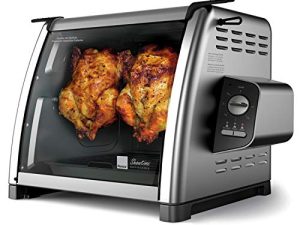فرن شواء من سلسلة Ronco 5500 ، فرن شواء من الفولاذ المقاوم للصدأ ، 3 وظائف للطهي: المشواة ، احرق ولا دوران للحرارة ، سعة 15 رطلاً