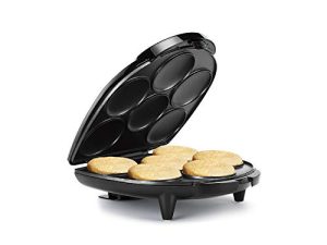 Holstein Housewares Non-Stick 6-Section Multi-Food Maker - Arepas، Mini Pancakes، Corncakes and More، 6-PC، Black