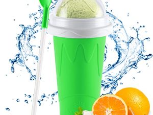 Tgosomt® Slushie Cup Maker ضغط ، كوب تبريد ، كوب سحري سريع التجميد DIY سلاش مع أغطية وقش للأطفال والكبار (أخضر)