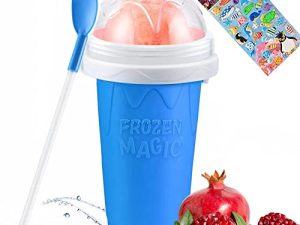 ماكينة صنع أيس كريم الحليب من Slushy Cup ، TIK TOK Shake Frozen Magic Maker ، أكواب ضغط سريعة منزلية الصنع ، صانعة آيس كريم الحليب (أزرق)