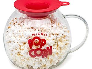 إيكولوشن EKPCM-0025 مايكرو بوب بوبر ، آلة صنع الفشار بالميكروويف الزجاجي مع غطاء مزدوج الوظائف ، 3 Qt