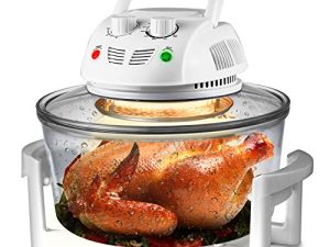 مقلاة NutriChef الهوائية ، فرن حراري هالوجين يعمل بالأشعة تحت الحمراء - مقلاة هواء زجاجية كبيرة سعة 13 كوارتًا ، وجبات صحية سريعة خالية من الزيت متعددة الطهي مع التحكم في الوقت ودرجة الحرارة ، تحميص ، قلي ، خبز محمص أو هش.