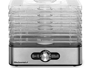 اليت جورميت EFD3321 مجفف الطعام ، صواني من الفولاذ المقاوم للصدأ قابلة للتعديل للتحكم في درجة الحرارة ، متشنج ، أعشاب ، فواكه ، خضروات ، وجبات خفيفة مجففة ، ستانلس ستيل