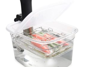 حاوية EVERIE Sous Vide 12 كوارتًا مع غطاء مفصلي قابل للطي ورف مدمج قابل للإزالة متوافق مع Anova Nano AN400 و AN500-US00 و Instant Pot و Breville Joule Sous Vide Cooker