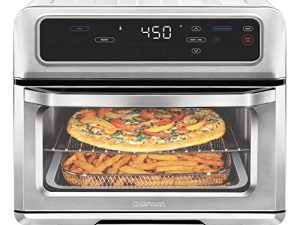 CHEFMAN Air Fryer Toaster Oven XL 20L ، طهي صحي وسهل الاستخدام ، كونترتوب للشواء بالحمل الحراري ، 9 وظائف طهي ، إيقاف تلقائي مؤقت لمدة 60 دقيقة ، فولاذ مقاوم للصدأ غير لاصق ، محدد الظل