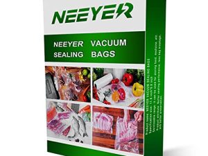 أكياس Neeyer Vacuum Sealer ، أكياس ختم وجبات الطعام ، مثالية لحفظ الطعام ، وحقيبة مقطوعة مسبقًا وآمنة خالية من مادة BPA ، 100 باينت 8 × 12 بوصة لتخزين فراغ ، أو إعداد الوجبات أو فيديو Sous