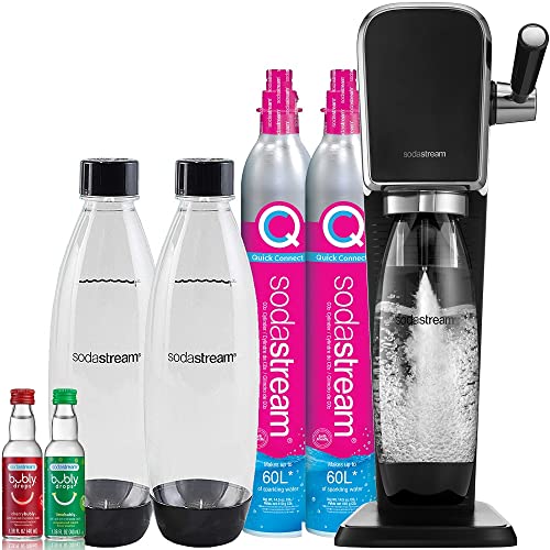 مجموعة صانع المياه المتلألئة SodaStream Art (أسود) ، مع CO2 وزجاجات DWS ونكهات Bubly Drops مجموعة صانع المياه المتلألئة SodaStream Art (أسود) ، مع CO2 وزجاجات DWS ونكهات Bubly Drops