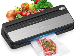 آلة تعبئة وتغليف الطعام من Bonsenkitchen ، وأكياس قاطعة وختم مدمجة ومجموعة بدء تشغيل الحاويات ، وأوضاع الطعام الجاف والرطب ، وتصميم مدمج لحفظ نظام ختم الهواء لتخزين الطعام