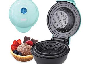 DASH Mini Waffle Bowl Maker للفطور ، وأوعية البوريتو ، والآيس كريم والحلويات الحلوة الأخرى ، ودليل الوصفات متضمن - أكوا